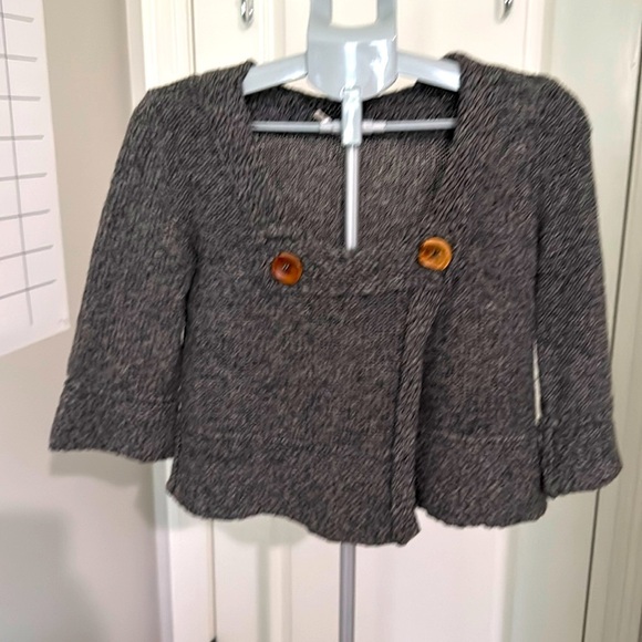 Free People Women's Wool Laines Boho Hippie Short Pea Coat Classic Beige Size S - Picture 1 of 13